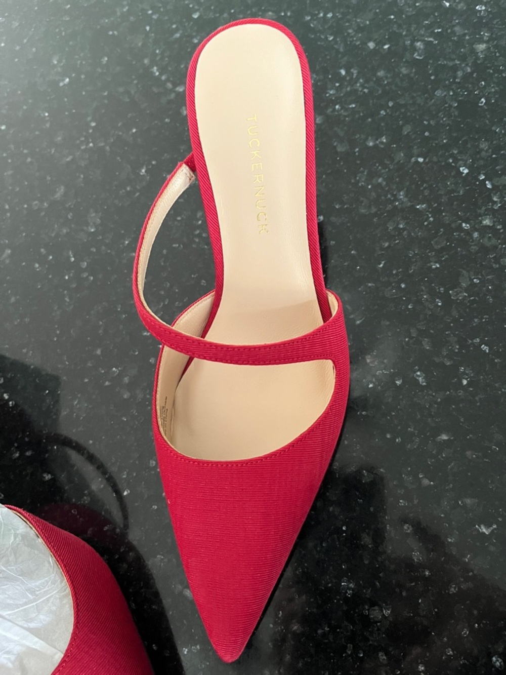 Tuckernuck Red Pointed Mary Jane Slingback Flats - Picture 3 of 5